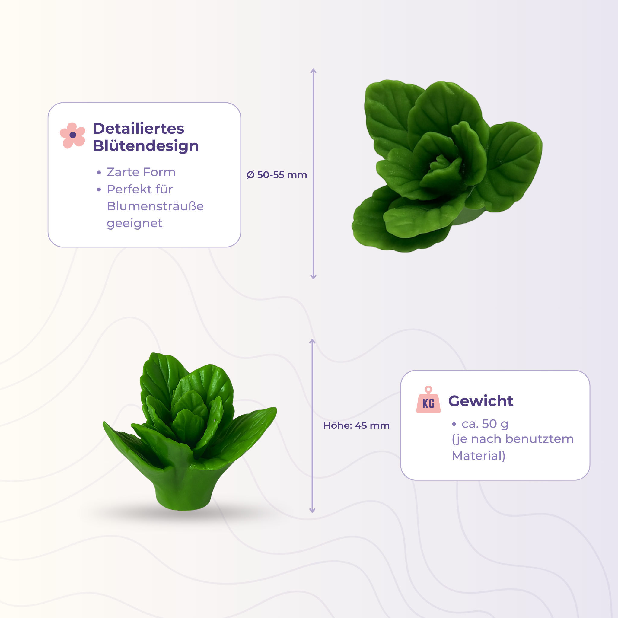 Silikonform 3D Blätter Minze