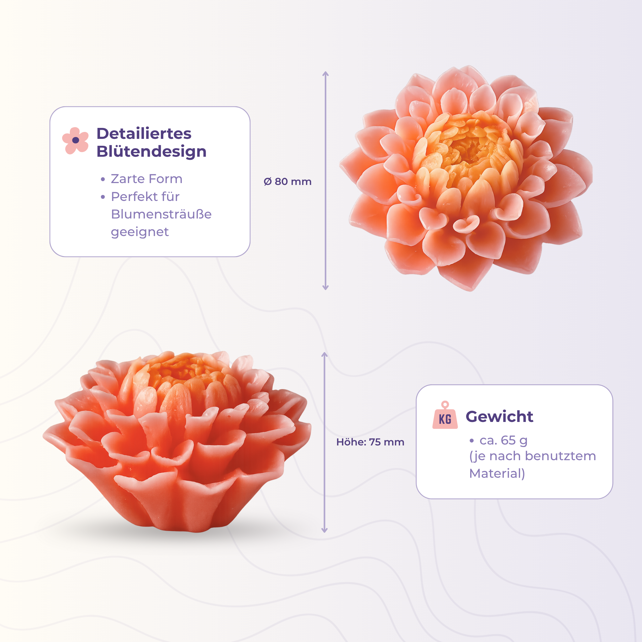 Silikonform 3D Blume 1