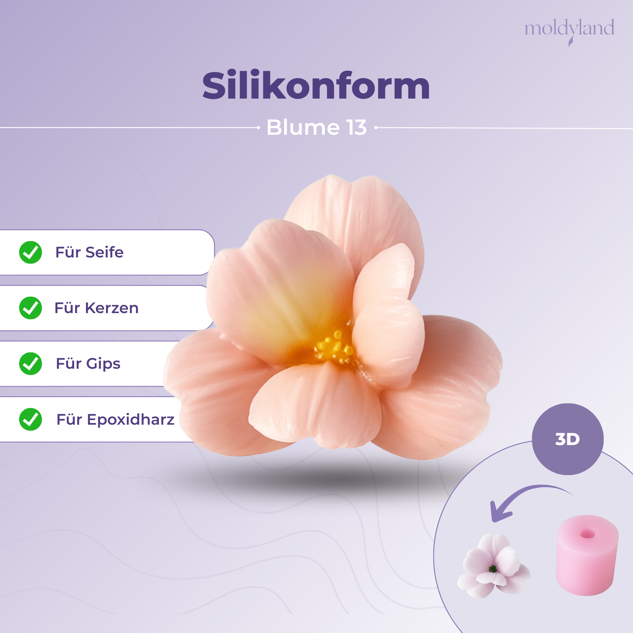 Silikonform 3D Blume 13