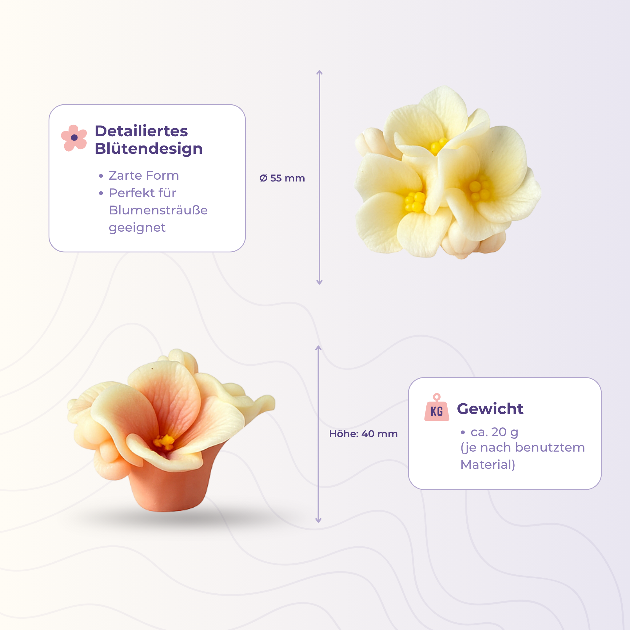 Silikonform 3D Blume 47