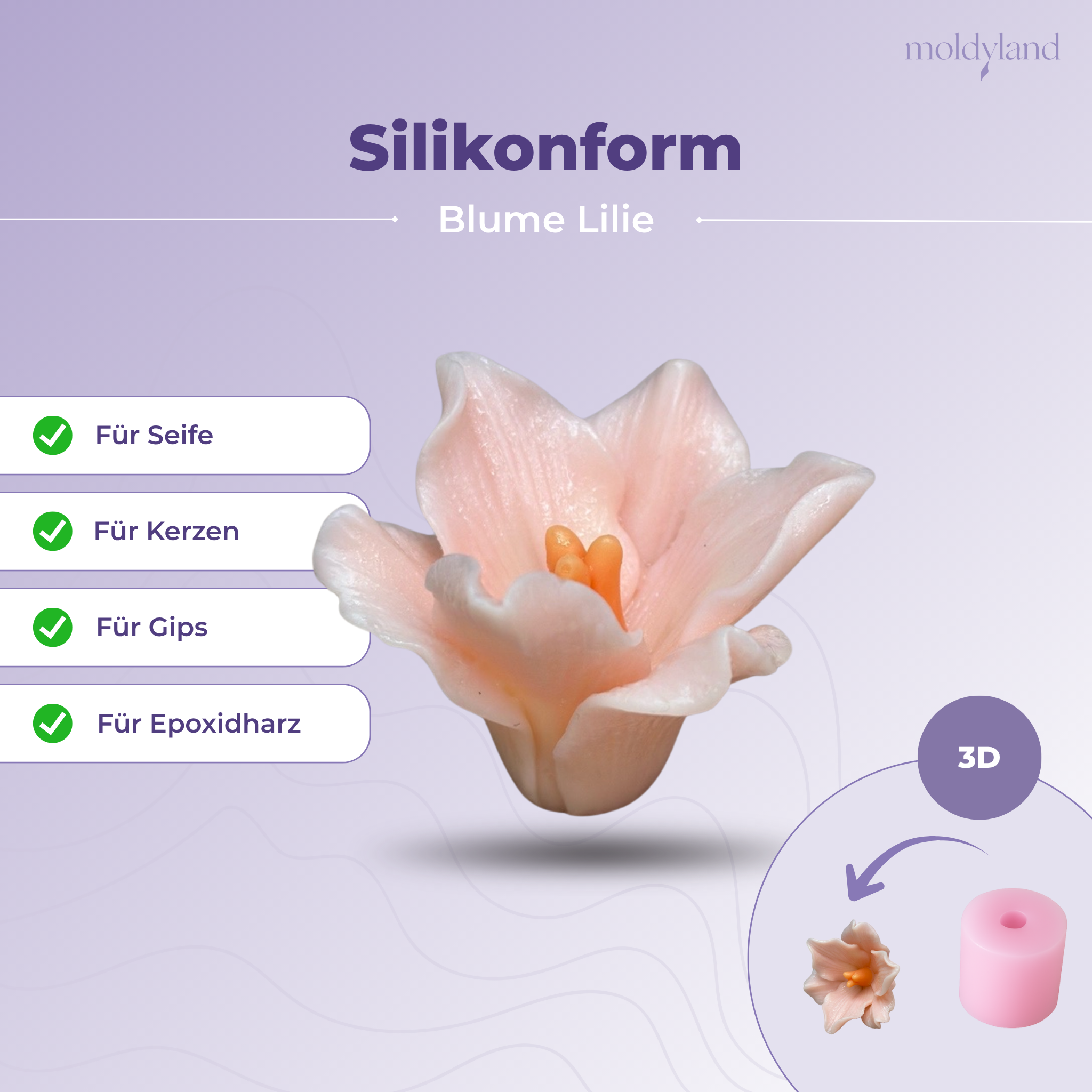 Silikonform 3D Blume 5