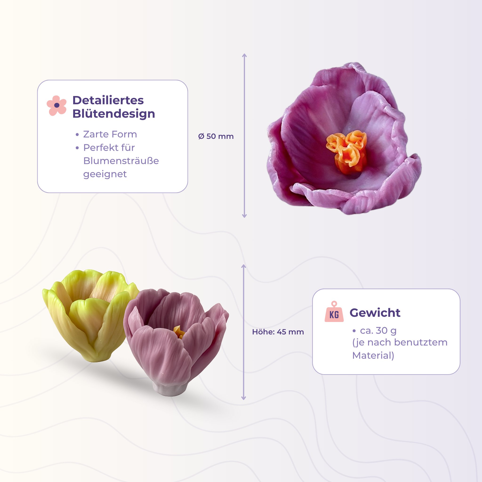 Silikonform 3D Blume 11