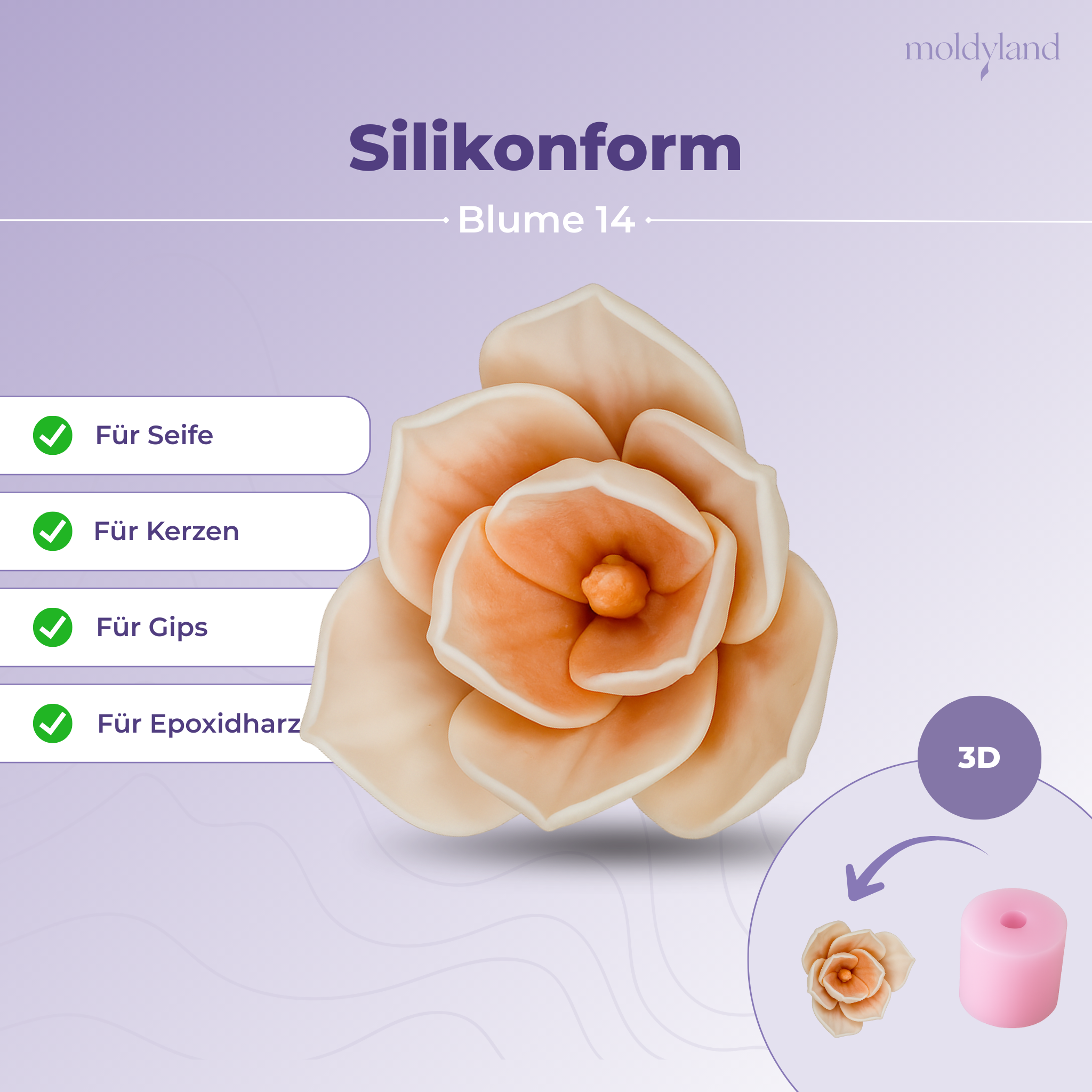 Silikonform 3D Blume 14