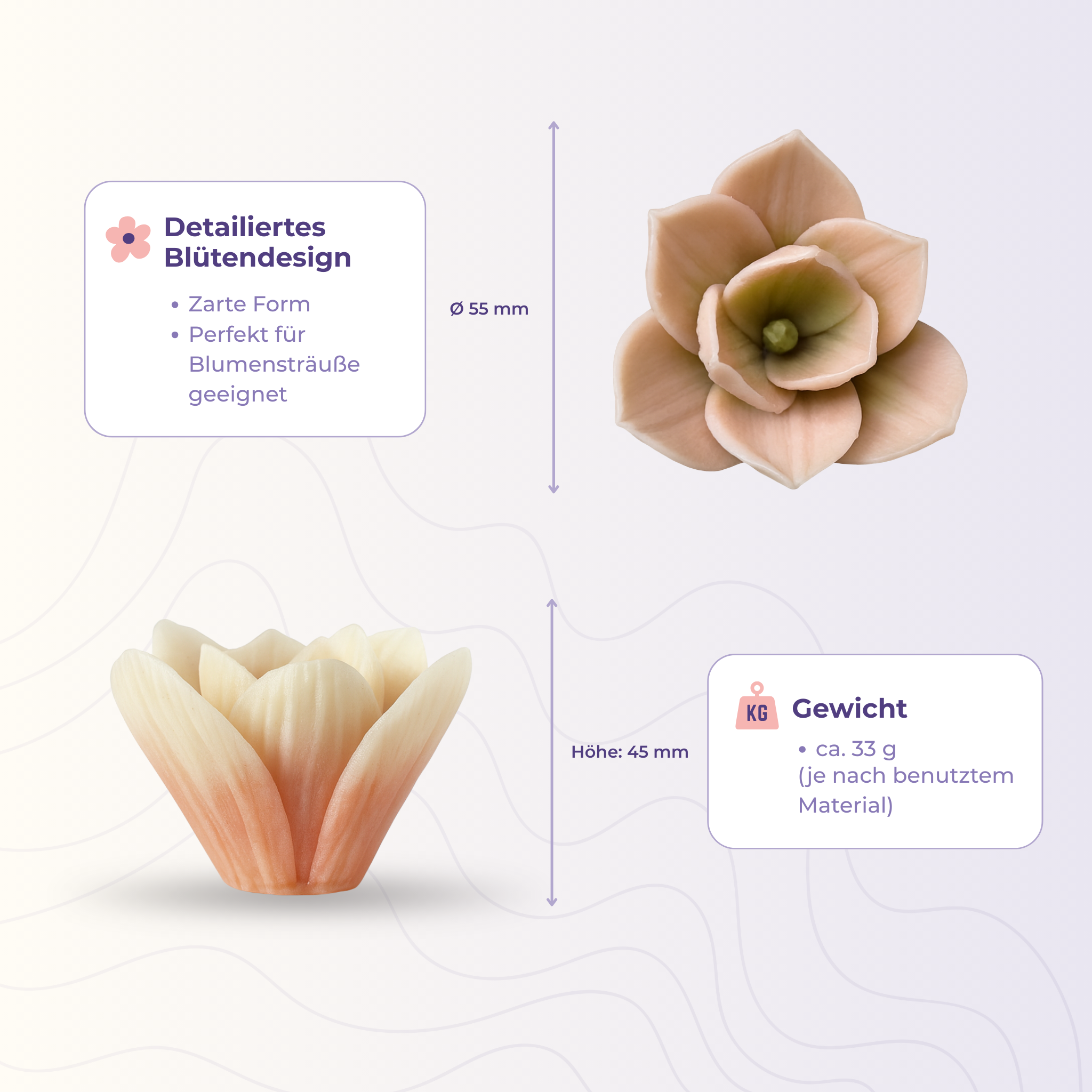 Silikonform 3D Blume 14