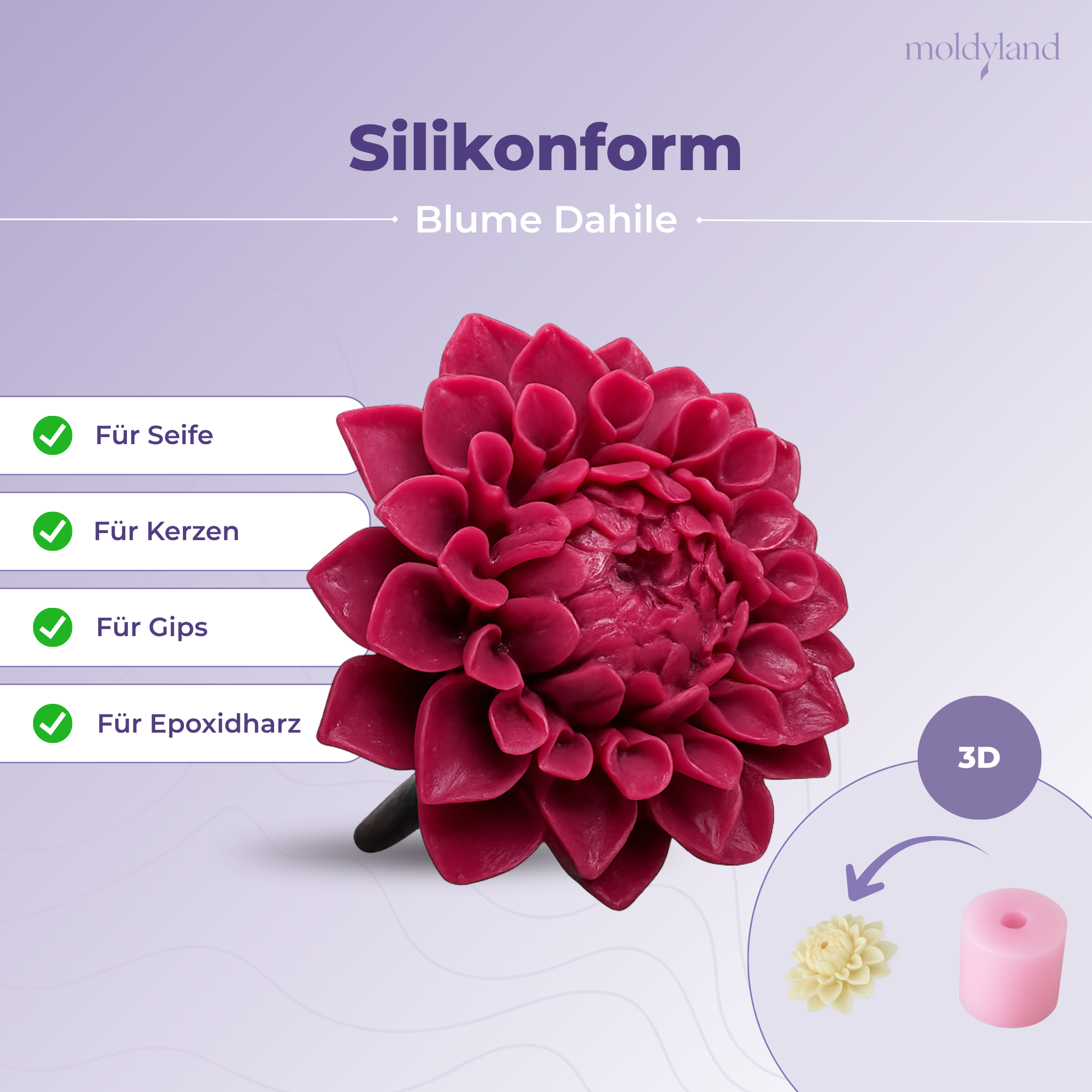 Silikonform 3D Blume 1