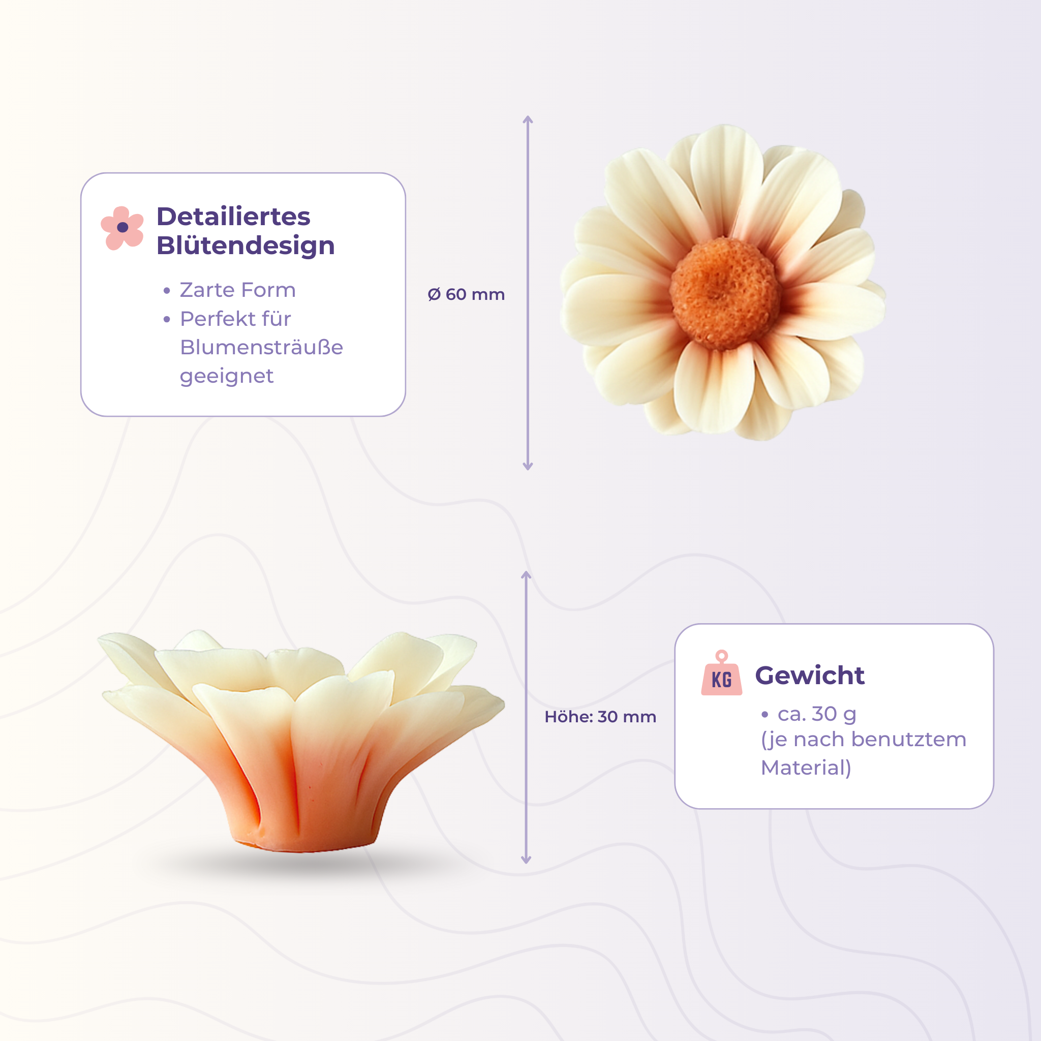 Silikonform 3D Blume 30