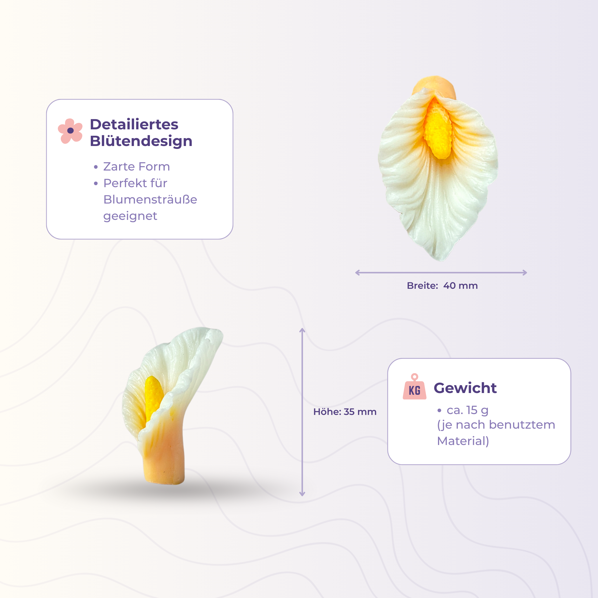 Silikonform 3D Blume 38