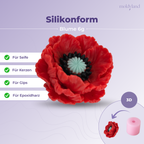 Silikonform 3D Blume 6 Mohn groß