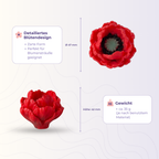 Silikonform 3D Blume 6 Mohn mittel