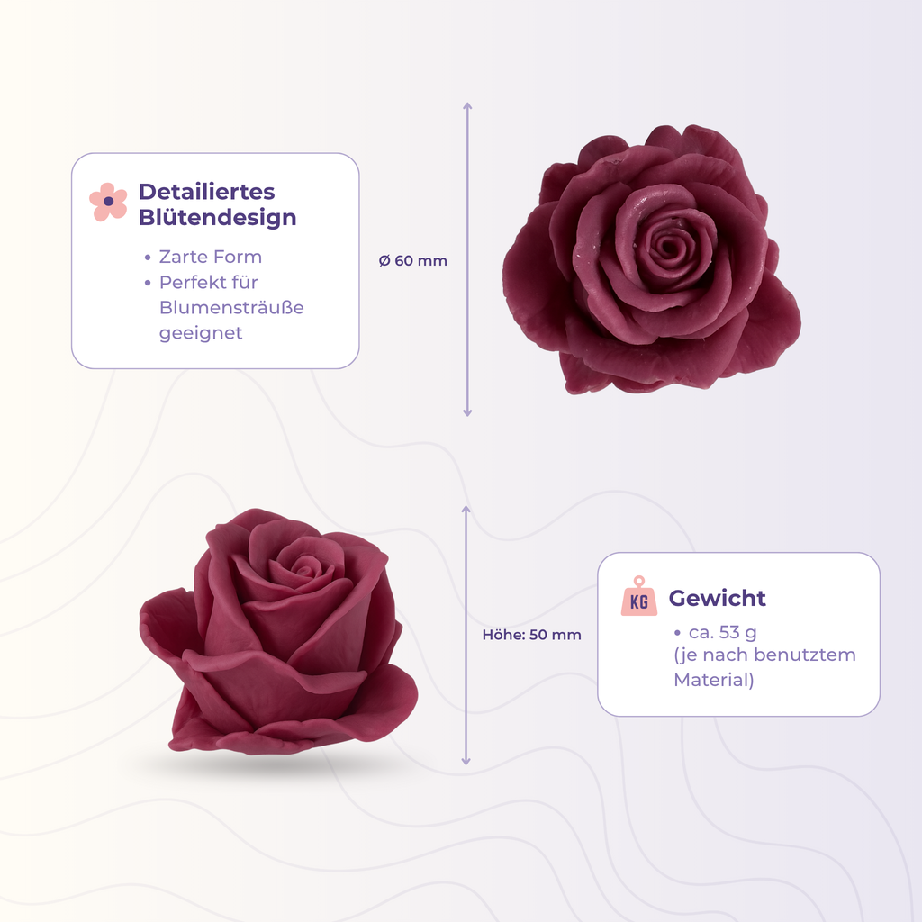 Silikonform 3D Rose 17