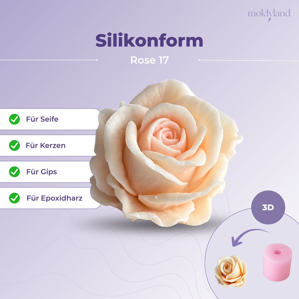 Silikonform 3D Rose 17
