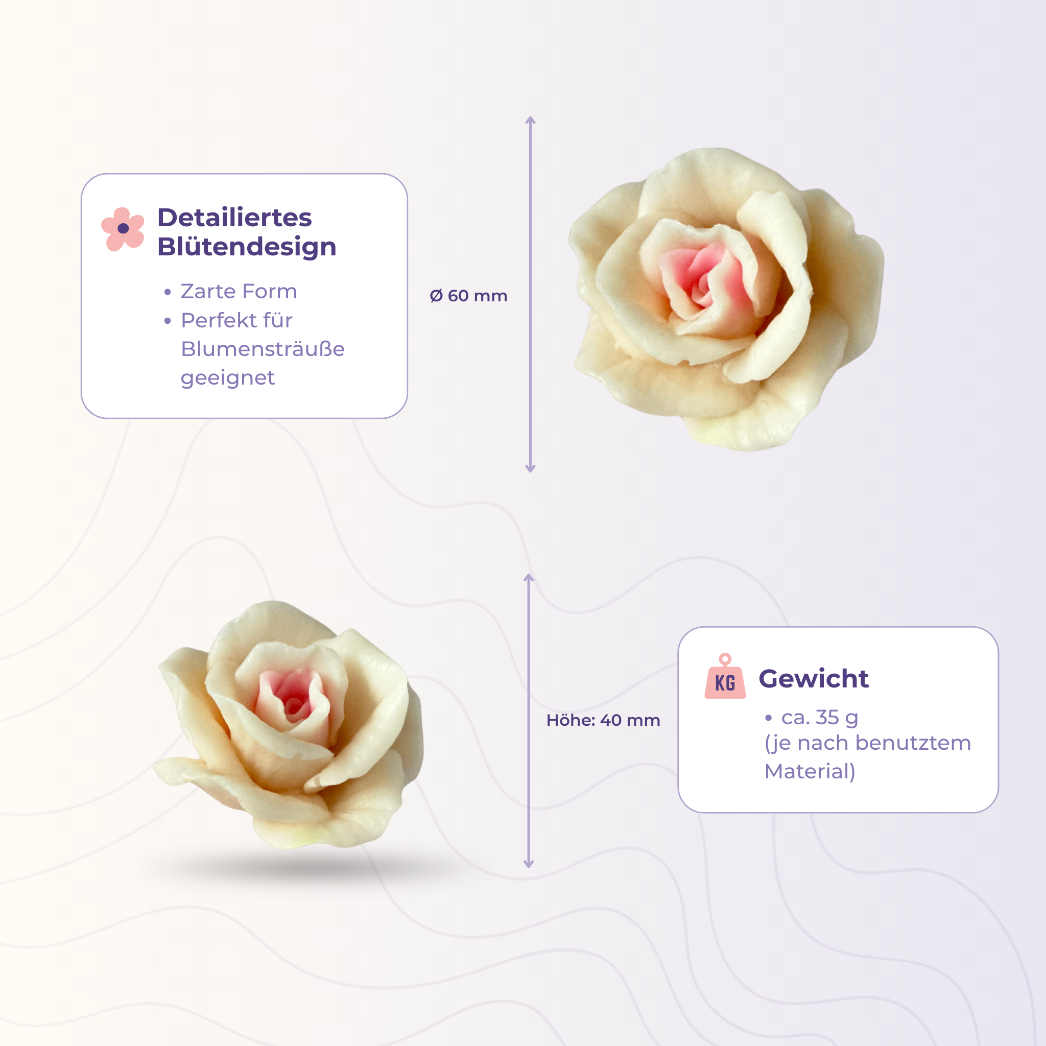 Silikonform 3D Rose 22