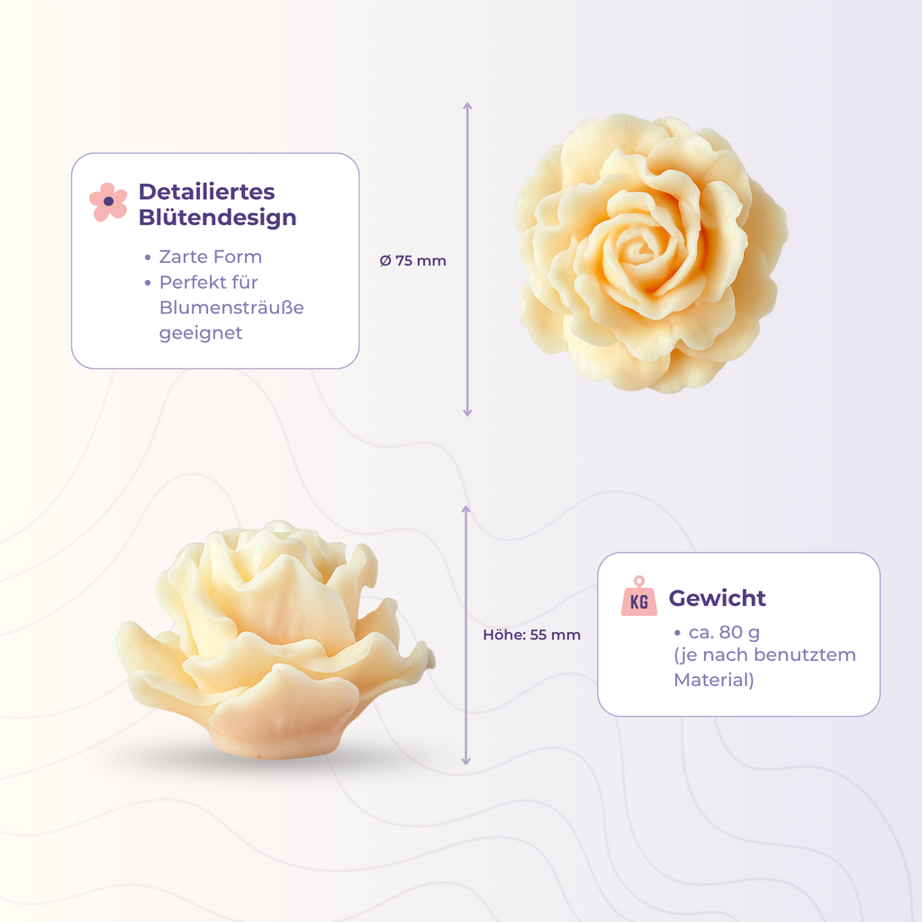 Silikonform 3D Rose 3