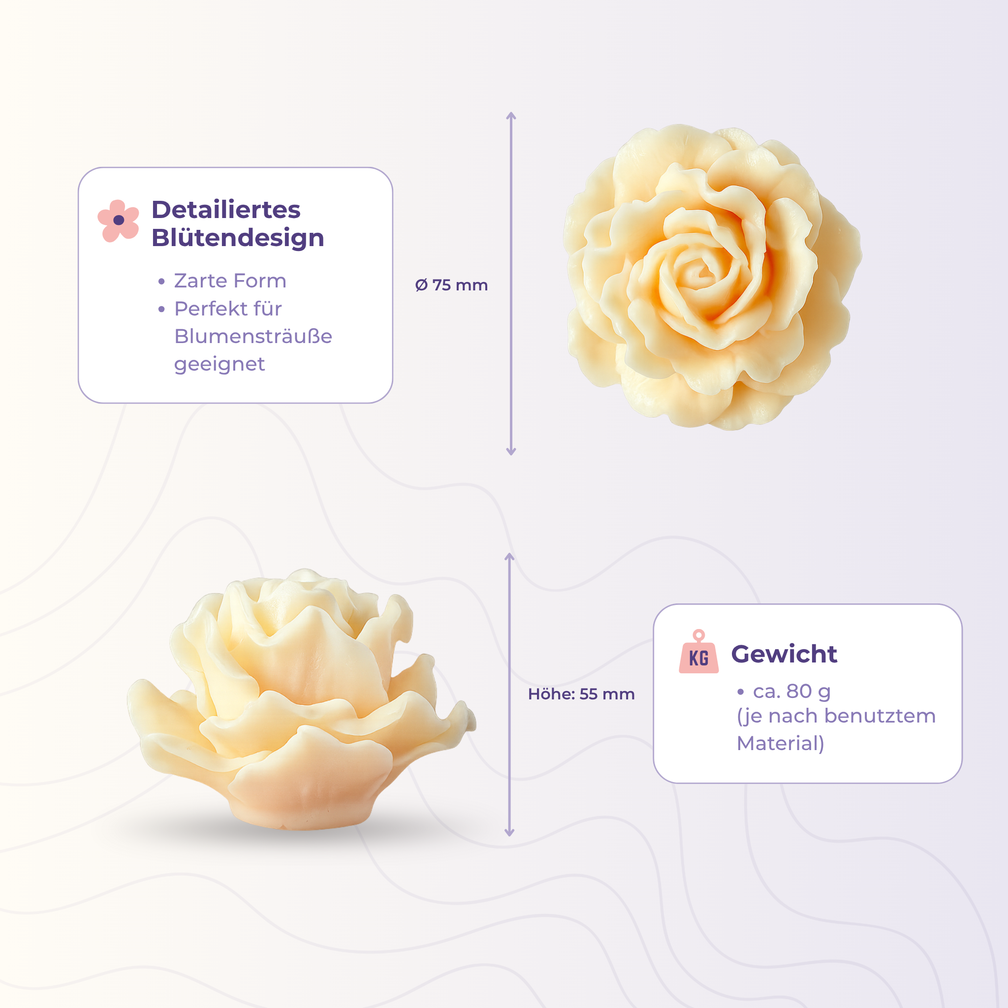 Silikonform 3D Rose 3