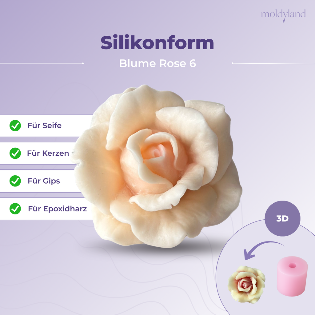 Silikonform 3D Rose 6