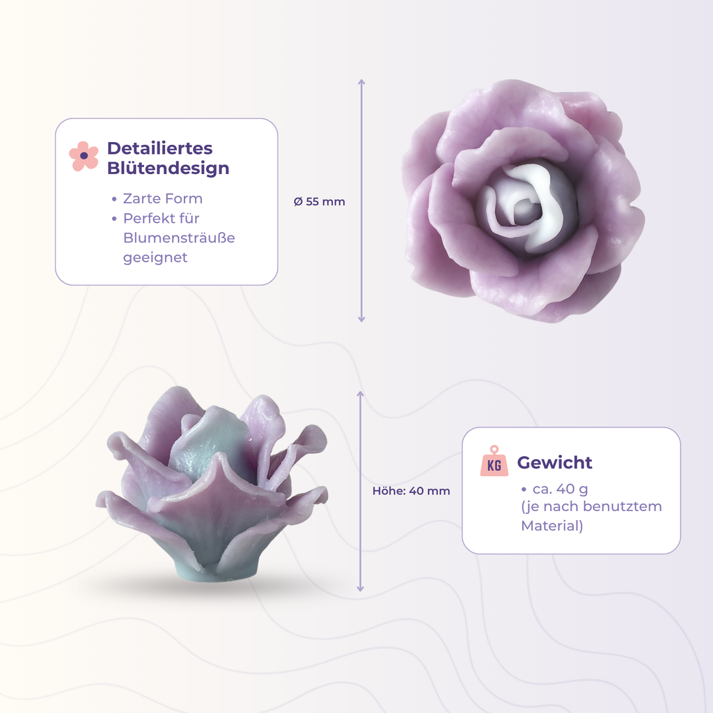 Silikonform 3D Rose 6