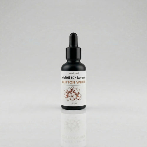 Cotton White Duftöl für Kerzen – 30-ml-Flasche mit Baumwollmotiv