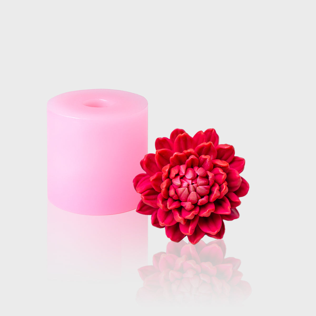 Silikonform mit rote Dahlie