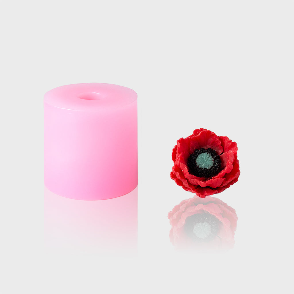 Silikonform 3D Blume 6 Mohn groß