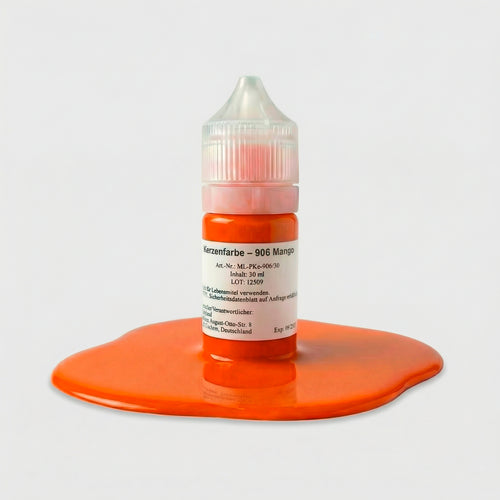 Kerzenfarbe 906 Mango – 50-ml-Flasche mit Farbprobe