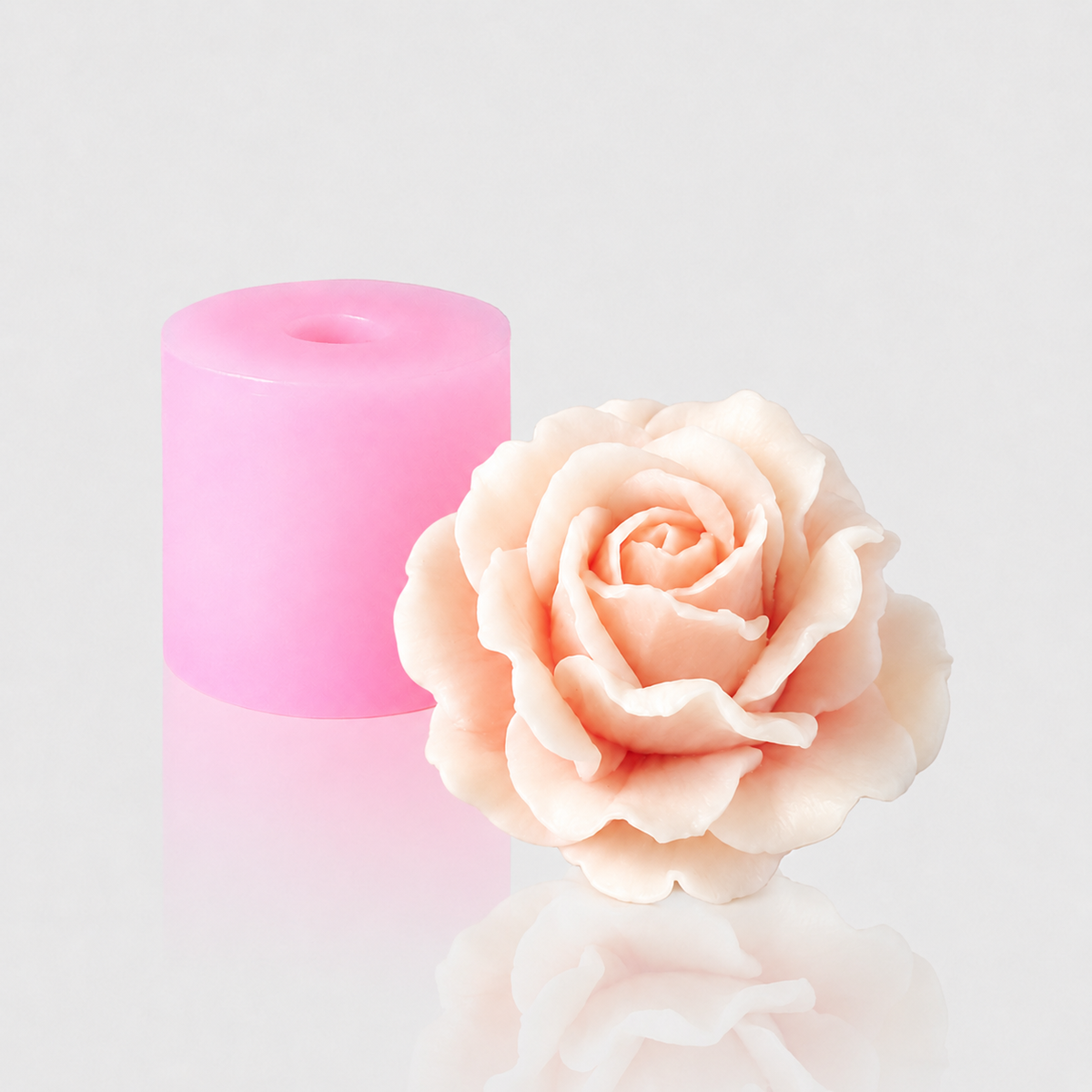 3D-Silikonform Rose 3 mit gegossener Rosenblüte